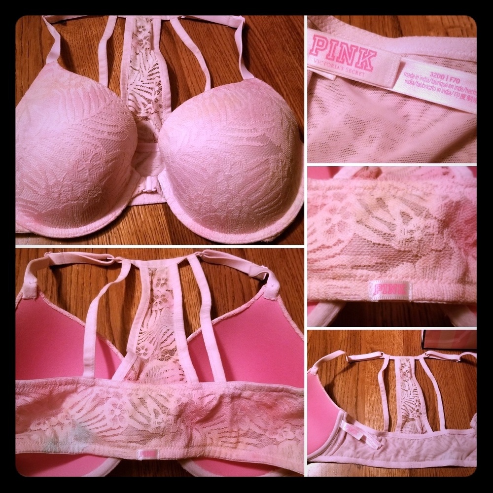 Victoria's Secret Pink racerback lace bra 32DD